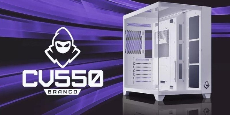 Gabinete Gamer Mancer CV550, Mid-Tower, Lateral de Vidro, Branco, MCR-CV550-WH