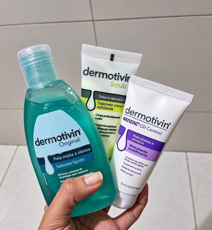 Kit Sabonete + Scrub + Hidra Benzac Dermotivin Oleosa Dia/noite