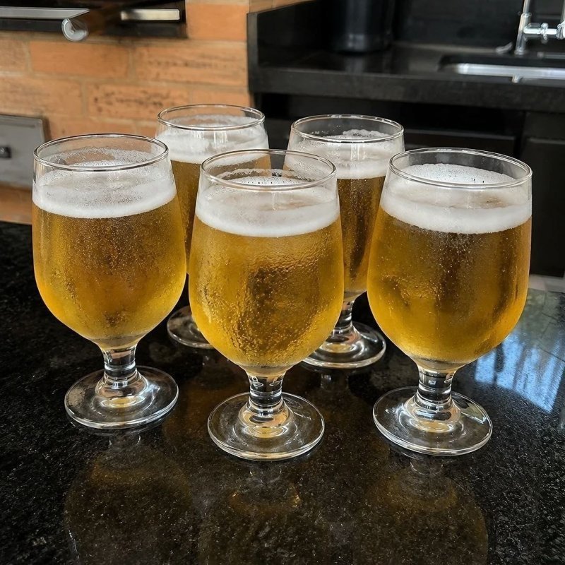 Jogo Com 6 Taças De Vidro Cristalino 400ml