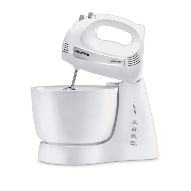 Batedeira 500 watts 4 velocidades branca Cake - B-50-W - Mondial
