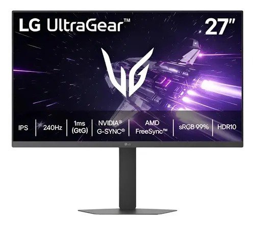 LG UltraGear Monitor Gamer 27" IPS 240Hz 1ms (GtG) Full HD (1920x1080) sRGB 99% HDMI 2.0 NVIDIA G-SYNC AMD FreeSync Premium, Preto - 27G440A