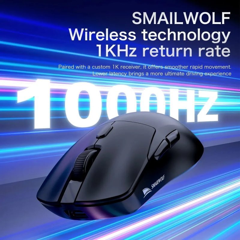 Mouse Gamer Sem Fio Smailwolf M3 Tri Mode Paw3311