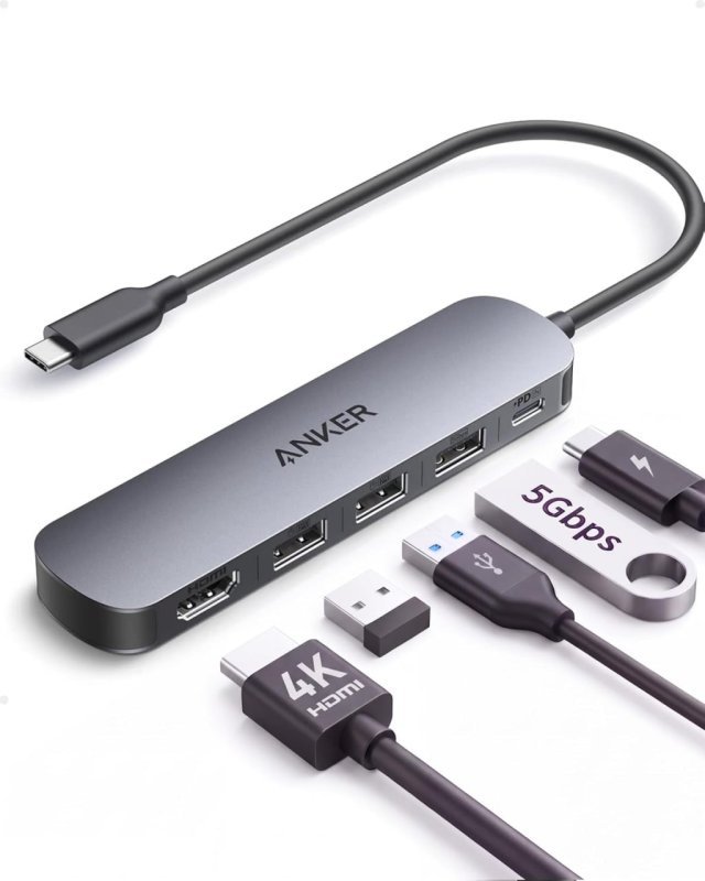 Anker Hub USB-C 5 em 1 com HDMI 4K e USB-C PD 100W