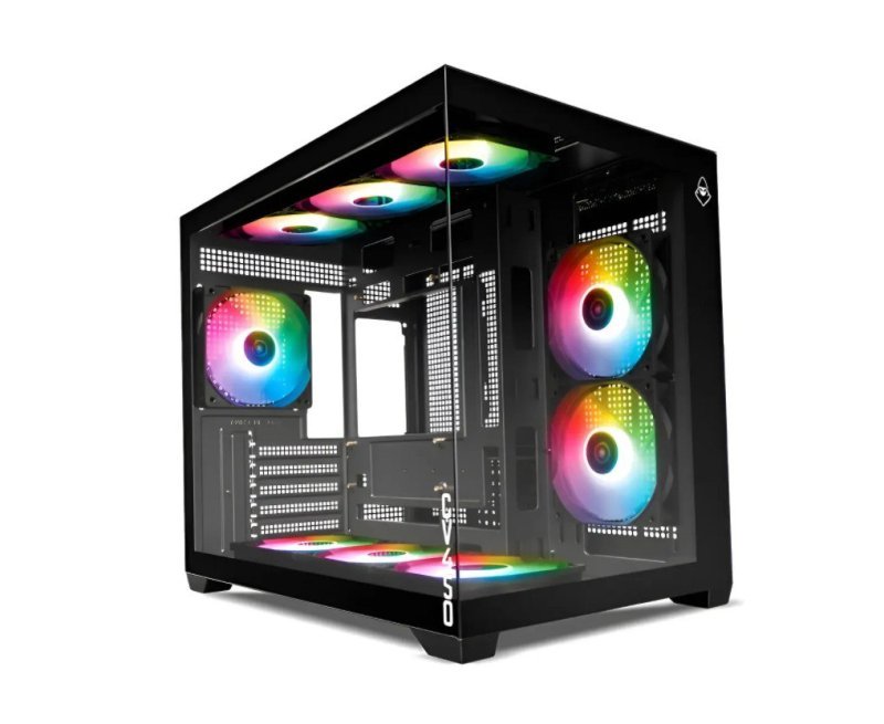 Gabinete Gamer Mancer CV450, Mini-Tower, Lateral de Vidro, Com 9 Fans