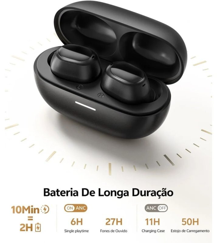 Qcy Melobuds A30 Bt6.0 Fones Ouvido 60db Ai Anc Com 8 Mics
