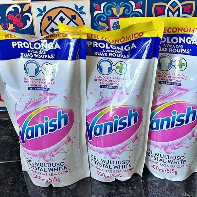 Tira Manchas Líquido Vanish White refil 500ml para Roupas Brancas