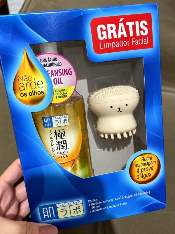 Hada Labo Kit Limpeza Facial Cleansing Oil + Massageador Facial Polvogem Com Ácido Hialurônico 200Ml