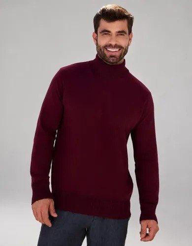 Suéter Masculino Gola Alta Tricô Canelado Cacharrel