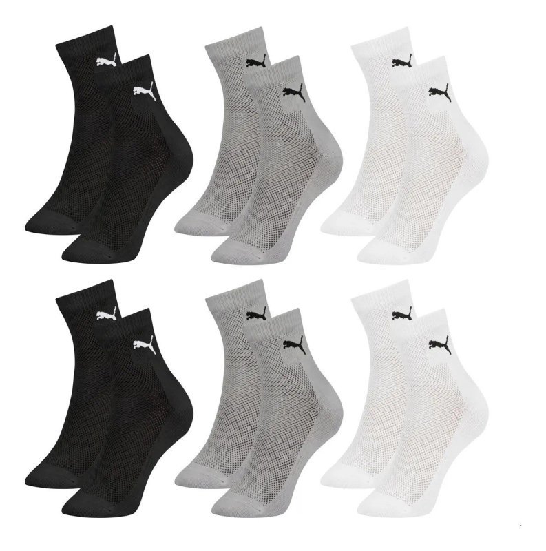 Kit 6 Pares Meias Puma Cano Médio Esportiva Algodão Original