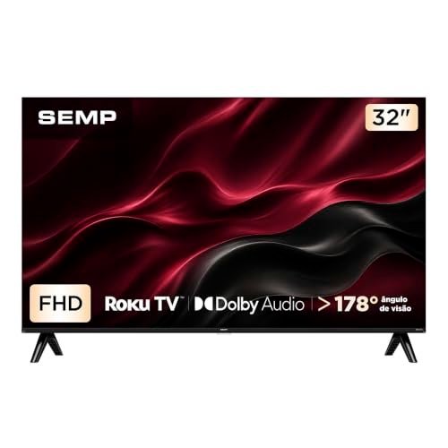 Smart TV Semp 32 Polegadas LED Full HD S42R Roku TV Wi-Fi Dolby Audio Brilho até 220 Nits 32S42R