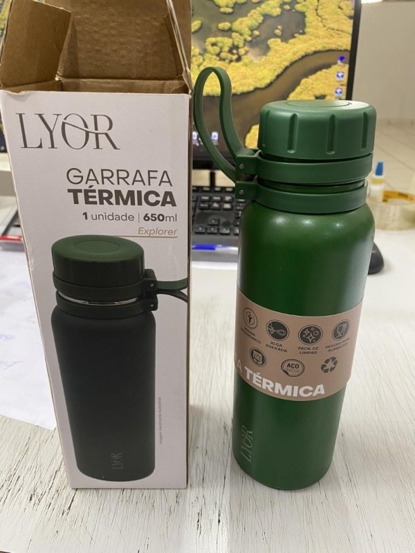 LYOR - Garrafa Térmica de Aço Inox Explorer Verde 650ml