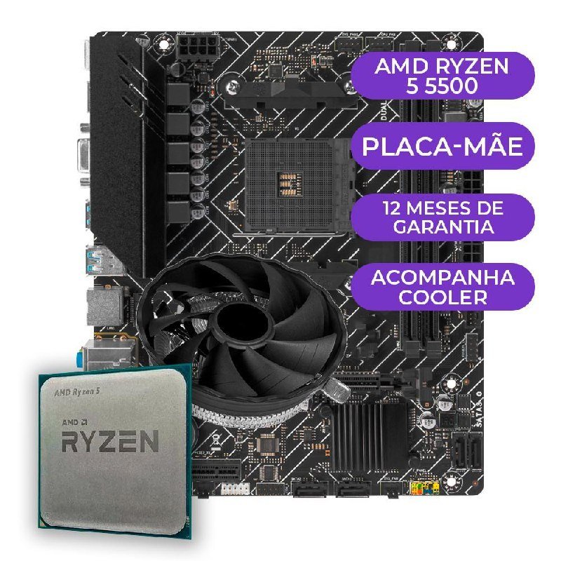 Kit Upgrade Gamer AMD Ryzen 5 5500, A520M
