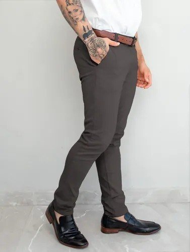 Calça Alfaiataria Masculina Sarja Social Slim Sport Fino