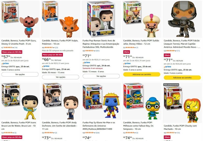 Vários Bonecos Funkos em Promoção