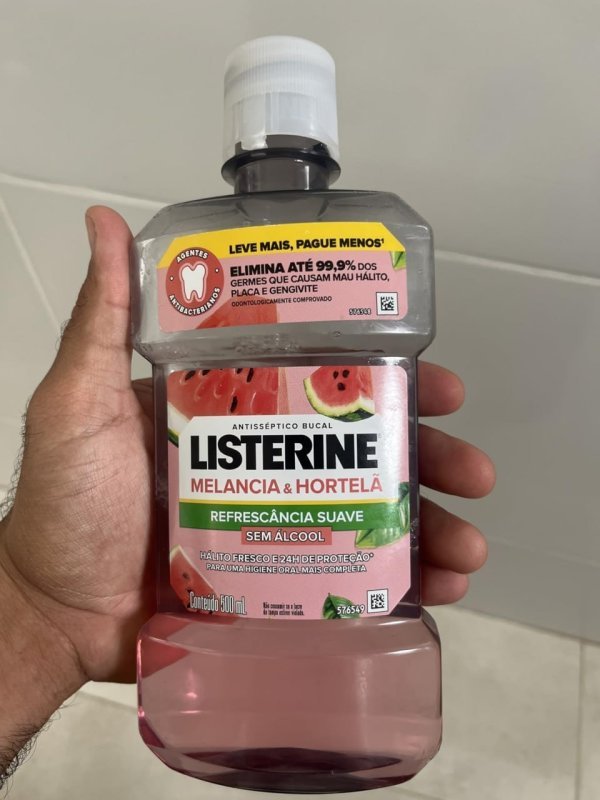 LISTERINE® Melancia & Hortelã Enxaguante Bucal Sem Álcool, 500mL