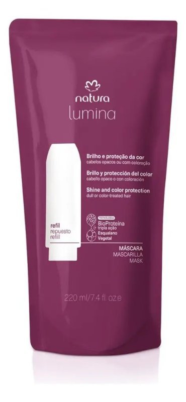 Refil Máscara De Blindagem Cabelos Opacos Natura Lumina