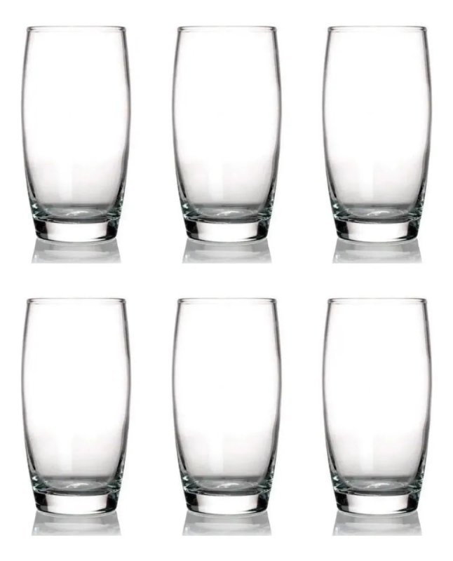 Kit 6 Copos Oca Nadir 300ml de Vidro para Água e Suco