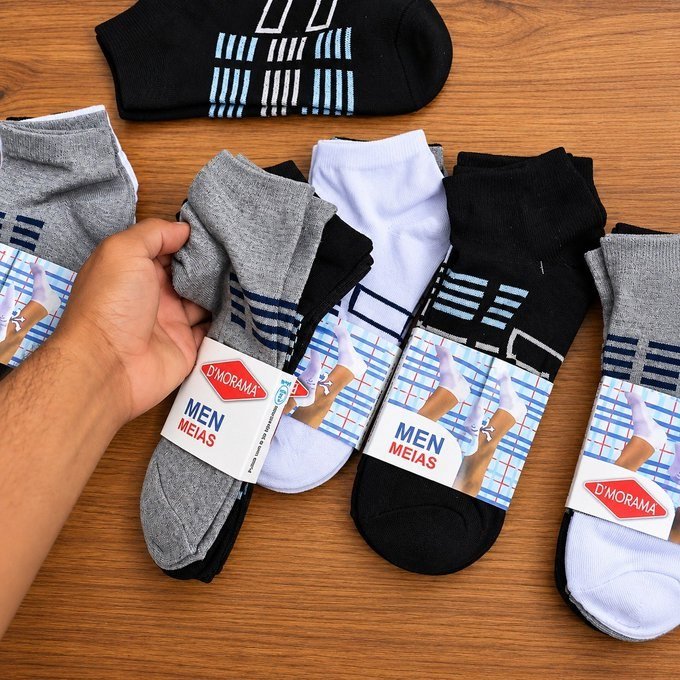 Kit com 24 Pares Meia Soquete Cano Curto + Frete Grátis