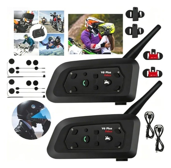 Comunicador V6 Plus Bluetooth 5.2 - 2 Unid. 1500m 25h Bateri + Frete Grátis