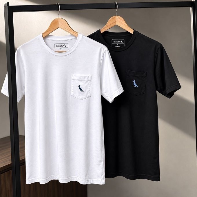 Kit com 2 Camisetas Bolso Pica-pau Xadrez Reserva + Frete Grátis