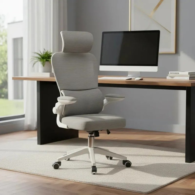 Cadeira Ergonômica Python Fly B07 Cinza Com Suporte Lombar