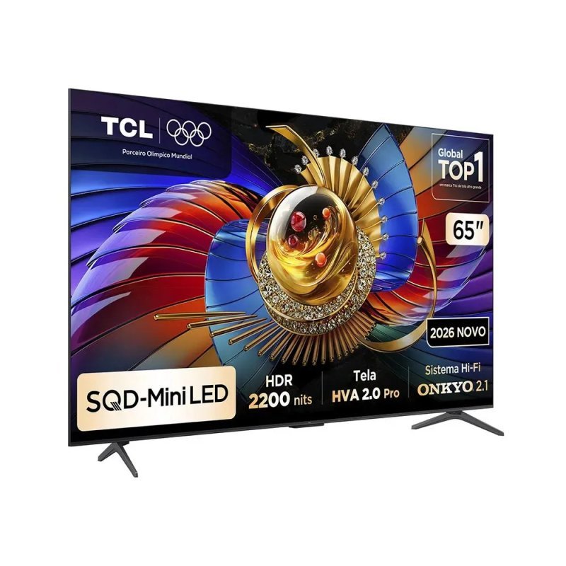 Smart TV TCL 65 Polegadas SQD-Mini LED 4K Q7D Pro WiFi Bluetooth Google TV HDR10+ 144 Hz