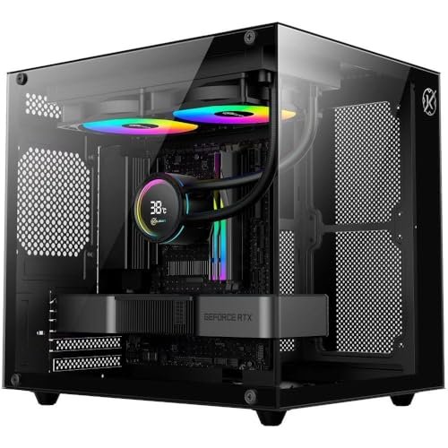 Gabinete Gamer Kalkan Midgard Lite, M-atx, Frontal e Lateral em Vidro Temperado, Sem Fans, Preto - Klk00090