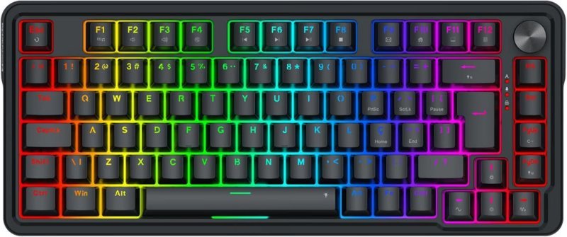 Teclado Gamer Magnético Redragon Ucal RGB Preto 75% ABNT2 8K Polling Rate K673RGB-M