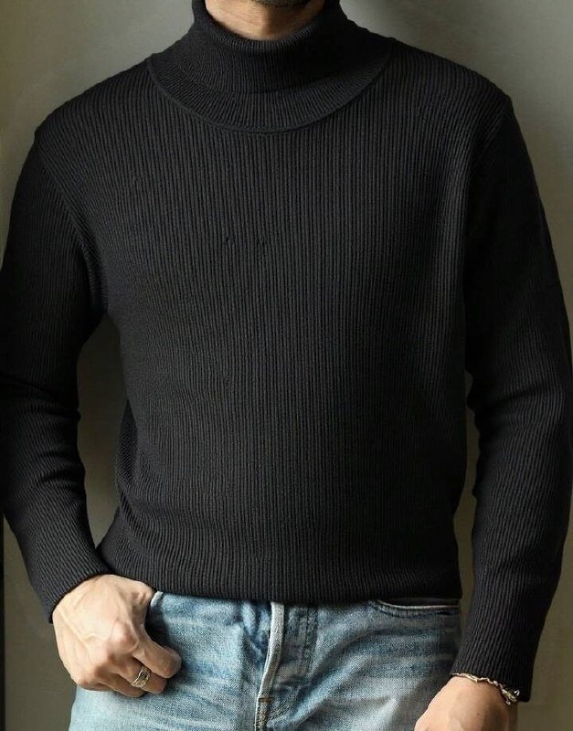 Suéter Masculino Gola Alta Tricô Canelado Cacharrel