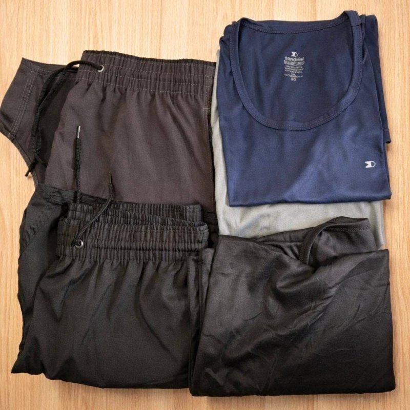Kit 5 Pçs 3 Camisas Regata Dry-fit Sandrini + 2 Short Tactel