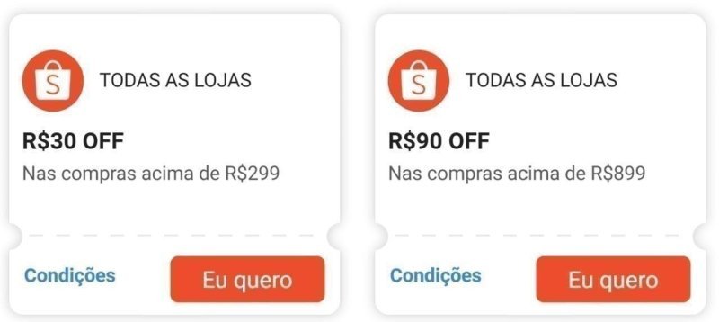 Cupons Shopee