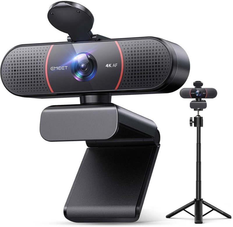 EMEET Webcam C960 4K com tripé, sensor Sony UHD 4K, mini tripé