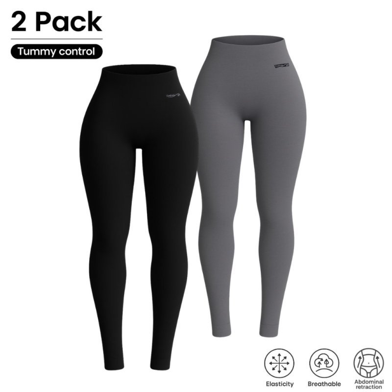 Kit 2 Calças Leggings Cintura Alta e Modeladora Feminina