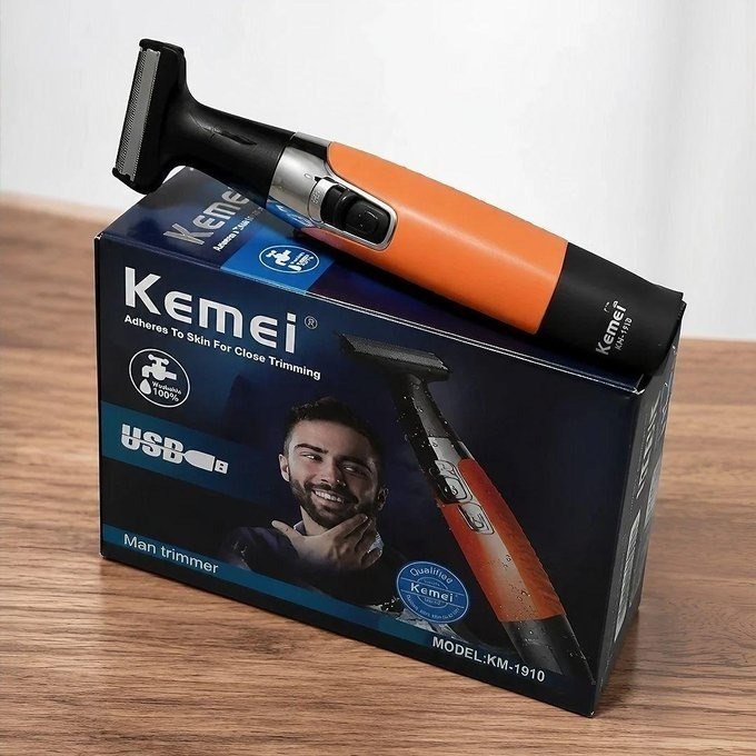 Maquininha 3 Em 1 Kemei KM-1910 Aparador Pelo Corpo Água Resistente