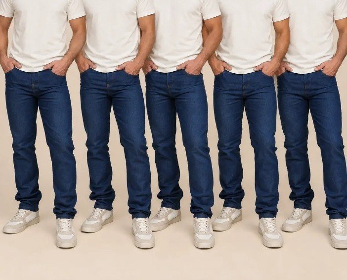 Kit 5 Calças Masculina Jeans Com Elastano Trabalho/passeio