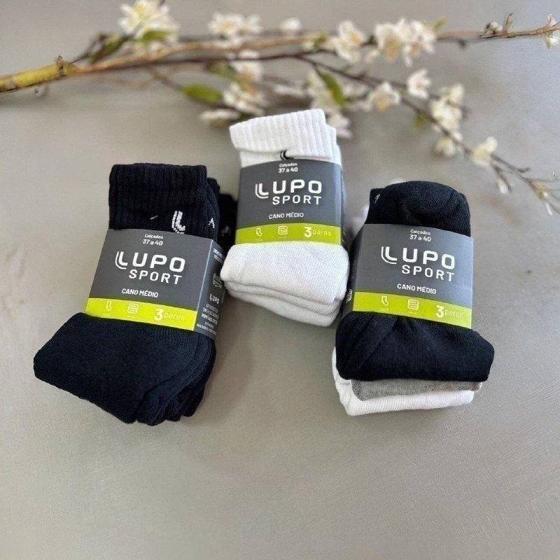 Kit com 6 Pares Lupo Cano Médio