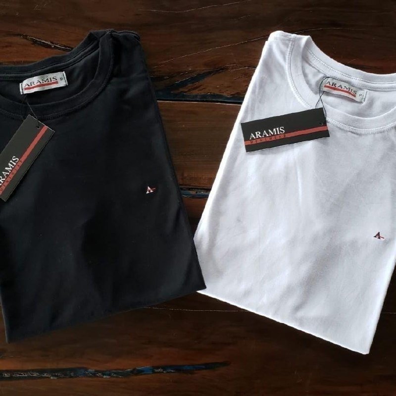 Kit 3 Camisetas Aramis Preta/Branca/Azul Marinho