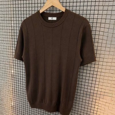 Blusa Masculina Básica Manga Curta Canelada Tricot Modal
