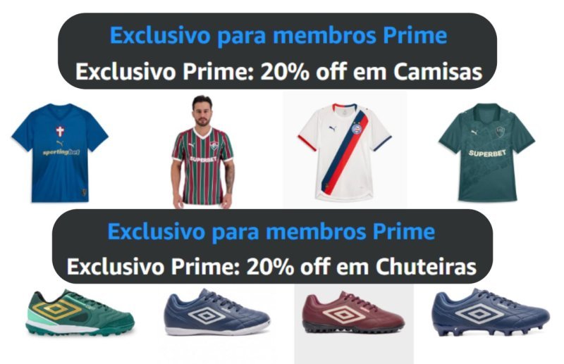 Exclusivo Prime: 20% off em Camisas