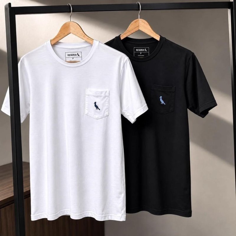 Kit 2 Camisetas Bolso Cb Pica-pau Xadrez Reserva + Frete Grátis