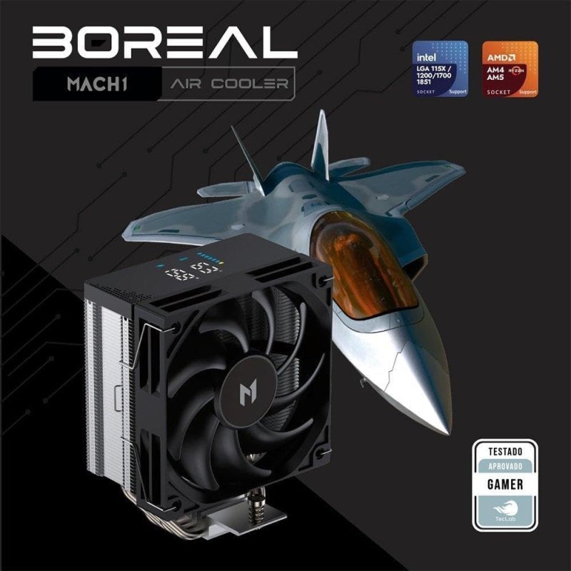 Air Cooler Mach1 Boreal, Digital, Amd e Intel, 120mm, Preto - B40 Dig V2