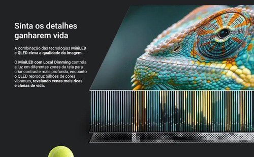 Smart TV Philco 65 P65CGA QLED Mini LED Quantum 4K UHD Google TV Wi-Fi Bluetooth 110/220V