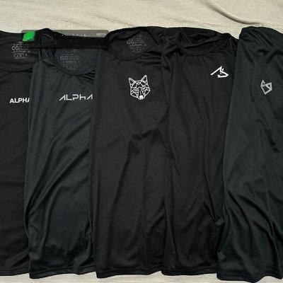Kit 5 Camisetas Dry All Black Alpha