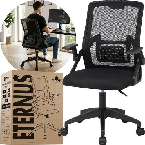 Cadeira De Escritorio Ergonomica Nr17 Ethernus Marqs Home Giratória Resistente Reforçada 180kg Confortável Reunião Preto