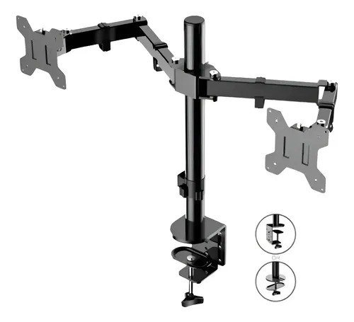 Suporte Articulado Para Dois Monitores 14 Á 32 Polegadas Cor Preto