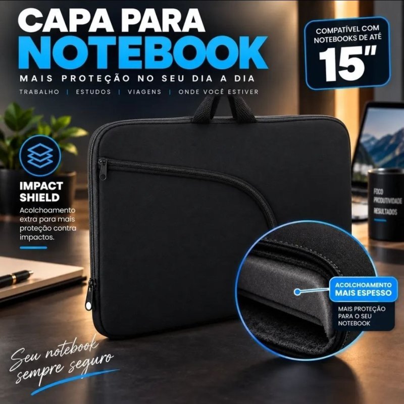 Bolsa Case Notebook 14.1 E 15.6 Resistente Água Espumada