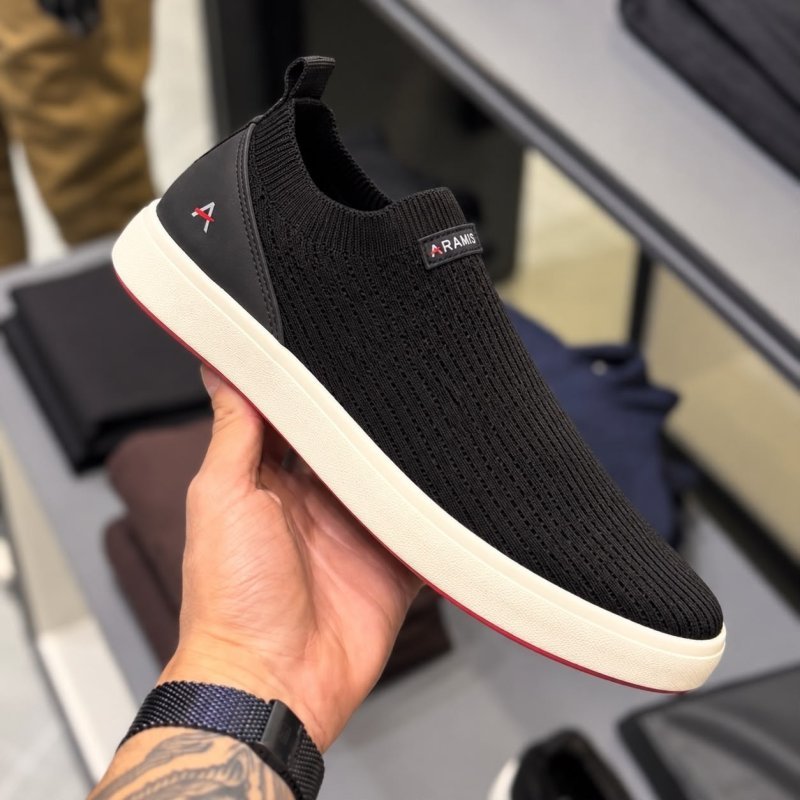 Tênis Aramis Flow Knit Conforto Macio Elastico Preto