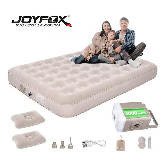 Colchão Inflável Queen Joyfox com Bomba Elétrica Recarregável e 2 Travesseiros Infláveis