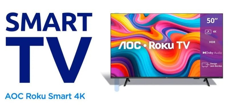 Smart Tv AOC 50'' Roku 4k UHD Dled Wi-Fi Dolby Audio 50u7066
