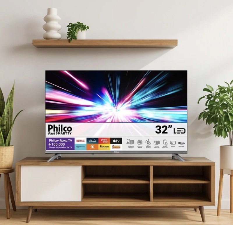 Smart TV 32 Philco Roku TV Dolby Áudio HDR10 P32CRB